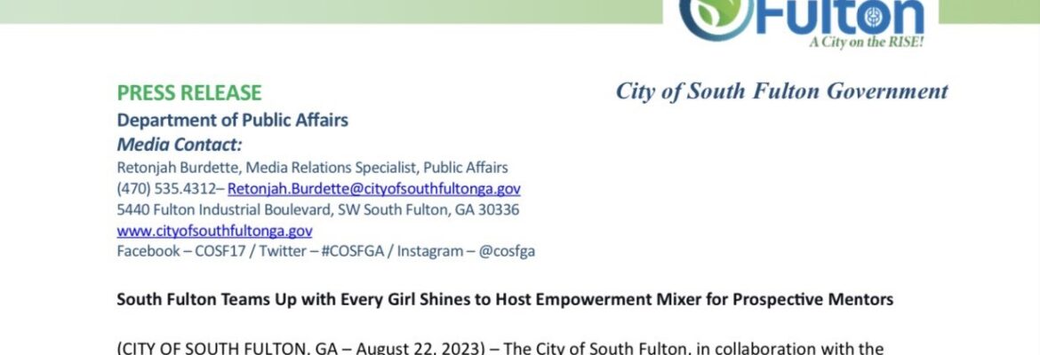City of South Fulton Press Release